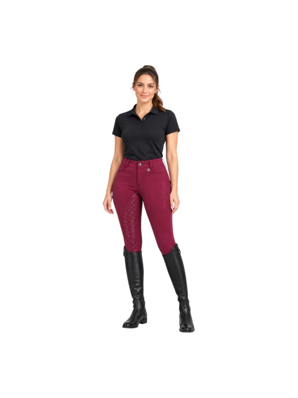 Harrison Howard Burgundy Full Seat Horse Riding Breeches Women’s Large